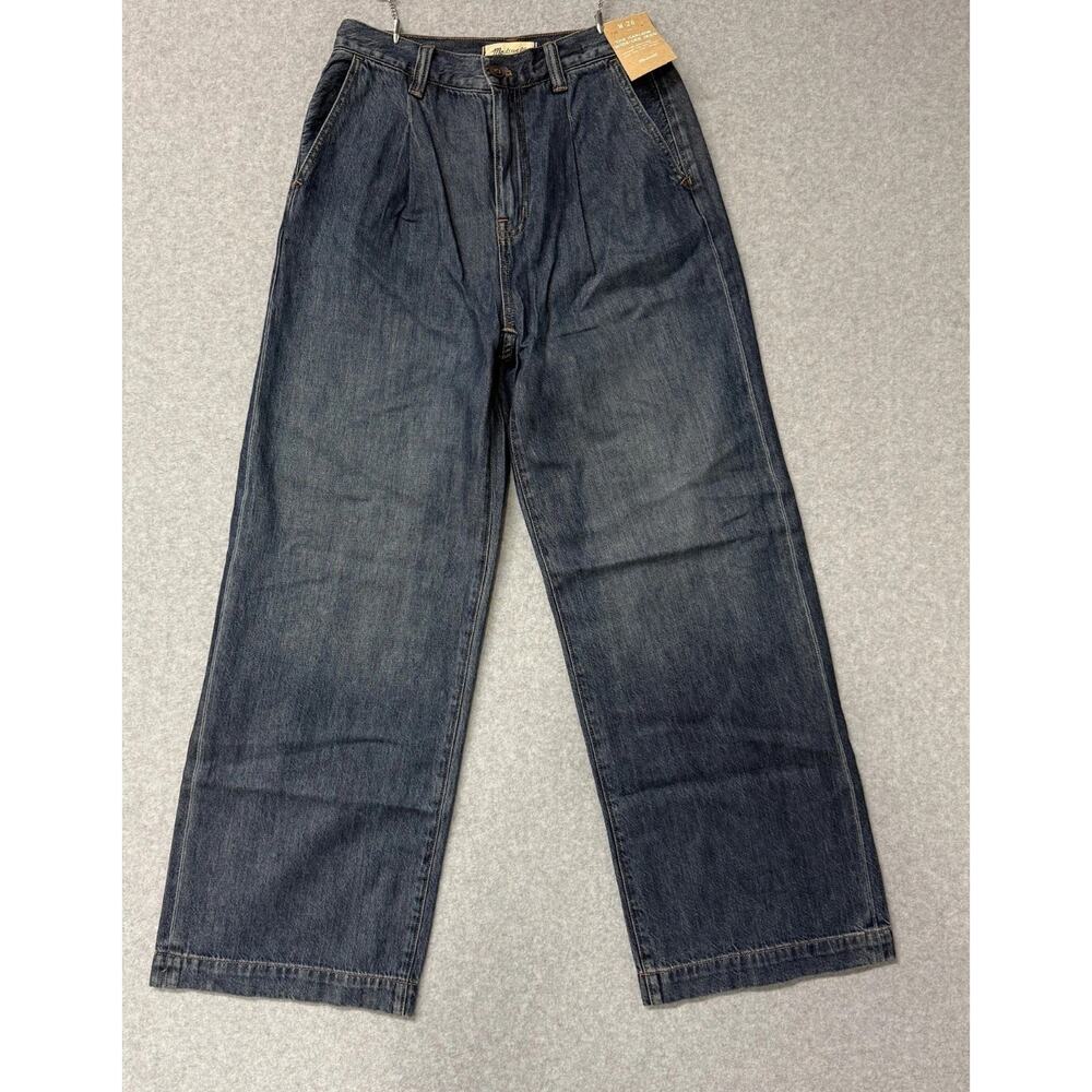 Madewell Women's Straight-Leg Wide Jeans in Dark Blue - Picture 3 of 12